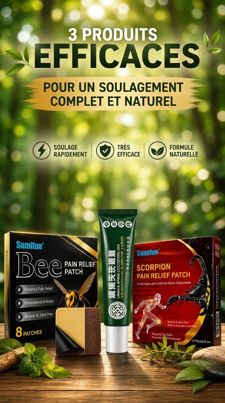 🔥 Le Pack Anti-Douleur 3-en-1 : Deux fois plus de soulagement, un seul prix exceptionnel !
2 boîtes de patchs + 1 pommade de massage pour un confort durable et une guérison complète !!