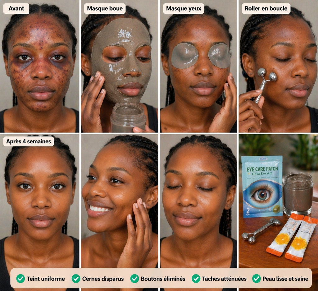 Kit composé (de 5 produits)kit anti taches boutons ,cernes,pores dilatés et boutons trés efficace et sans effet secondaire livraison gratuite