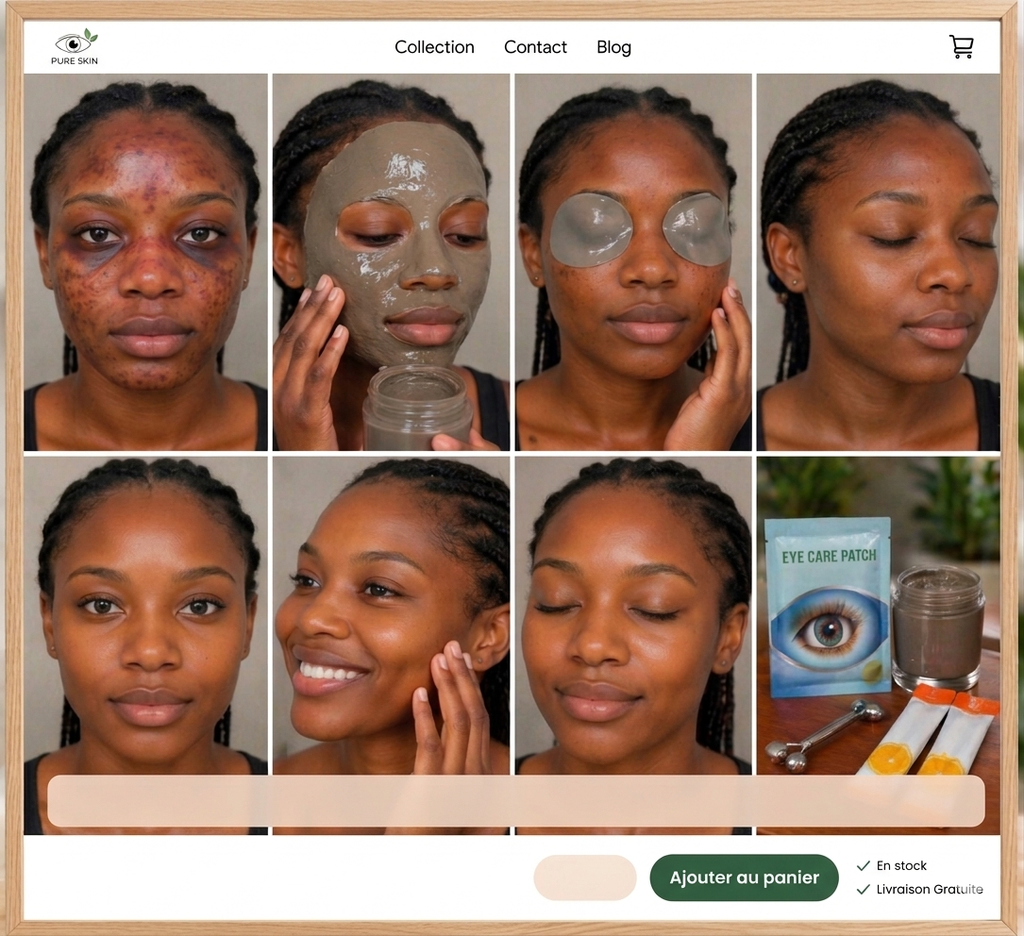 Kit composé (de 5 produits)kit anti taches boutons ,cernes,pores dilatés et boutons trés efficace et sans effet secondaire livraison gratuite