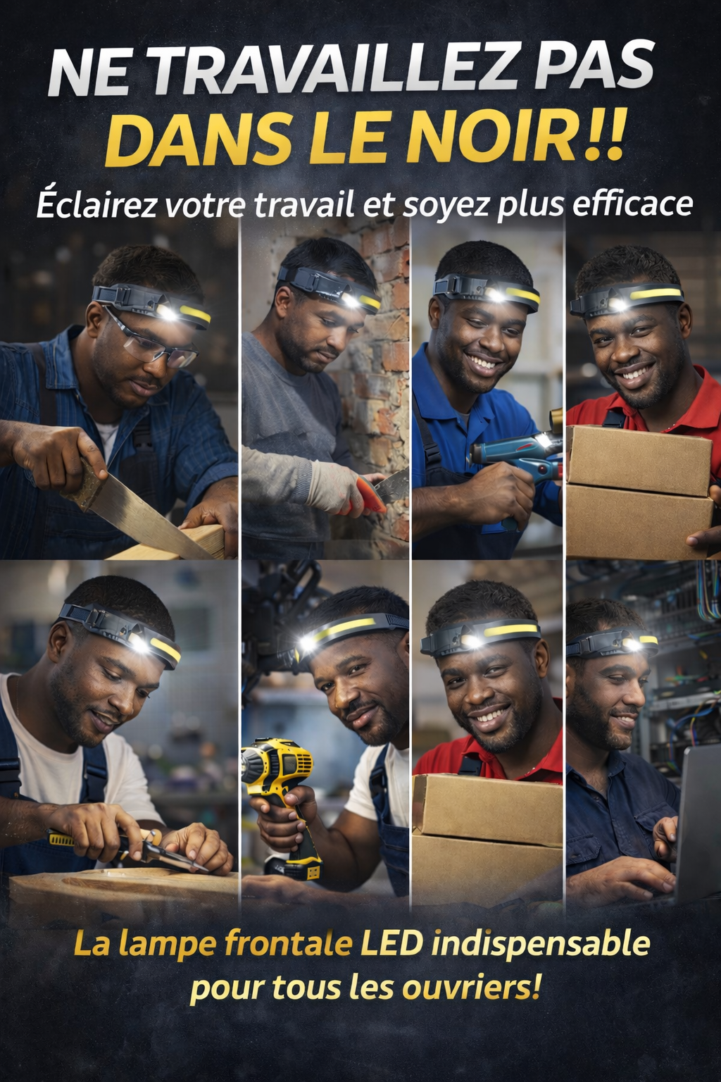 🔦 Lampe Frontale LED avec Détecteur de Mouvement ultra pratique resiste à l eau livraison gratuite partout