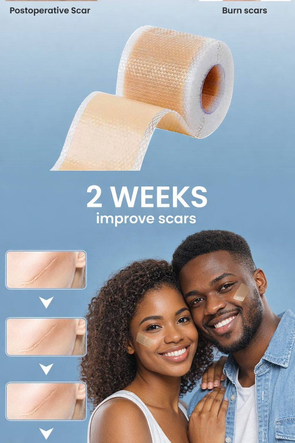 Patch en silliconne éliminant les cicatrice (ancienne recente) , cheloïde, vergetures résultats rapide livraison gratuite partout